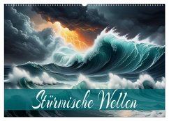 Stürmische Wellen (Wandkalender 2025 DIN A2 quer), CALVENDO Monatskalender