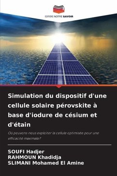 Simulation du dispositif d'une cellule solaire pérovskite à base d'iodure de césium et d'étain - Hadjer, SOUFI;Khadidja, RAHMOUN;Mohamed El Amine, SLIMANI