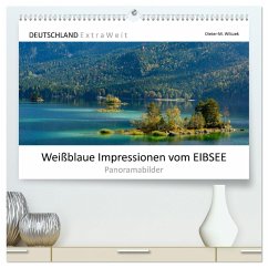 Weißblaue Impressionen vom Eibsee (hochwertiger Premium Wandkalender 2025 DIN A2 quer), Kunstdruck in Hochglanz