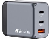 Verbatim GNC-64 GaN Charger 65W 2xUSB-C PD, 1xUSB-A QC 3.0 32201