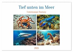 Tief unten im Meer Unterwasser Fantasy (Wandkalender 2025 DIN A2 quer), CALVENDO Monatskalender