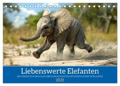 Liebenswerte Elefanten (Tischkalender 2025 DIN A5 quer), CALVENDO Monatskalender - Calvendo;Waurick, Kerstin