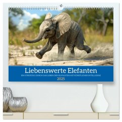 Liebenswerte Elefanten (hochwertiger Premium Wandkalender 2025 DIN A2 quer), Kunstdruck in Hochglanz - Calvendo;Waurick, Kerstin