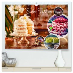 Süße Torten - Cremige Köstlichkeiten für Naschkatzen (hochwertiger Premium Wandkalender 2025 DIN A2 quer), Kunstdruck in Hochglanz