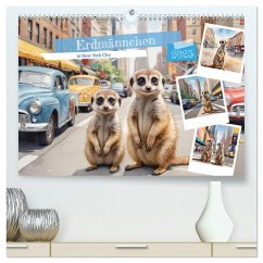 Erdmännchen in New York City (hochwertiger Premium Wandkalender 2025 DIN A2 quer), Kunstdruck in Hochglanz - Calvendo;Hinz, Stanley