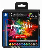 STAEDTLER Schreib- und Zeichbedarf pigment brush Fasermaler Pinselspitze, Basic Colours, 12er Set STAEDTLER Schreib- und Zeichbedarf pigment brush Fasermaler Pinselspitze, Basic Colours, 12er Set