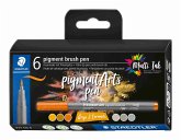 STAEDTLER Schreib- und Zeichbedarf pigment brush Fasermaler Pinselspitze, Greys&Caramels, 6er Set STAEDTLER Schreib- und Zeichbedarf pigment brush Fasermaler Pinselspitze, Greys&Caramels, 6er Set