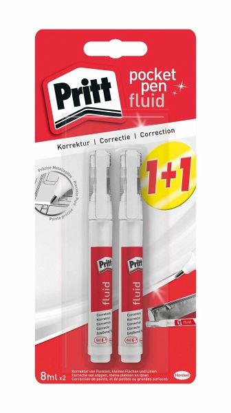 Pritt Kleben Pritt Korrektur Pocket Pen flüssig, 2 × 8 ml Pritt Kleben Pritt Korrektur Pocket Pen flüssig, 2 × 8 ml