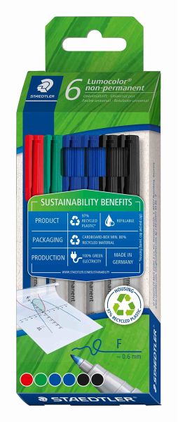 Mars Lumocolor Schreib- und Zeichbedarf Lumocolor 316 non-permanent Universalstift F, 6 Lumocolorit Mars Lumocolor Schreib- und Zeichbedarf Lumocolor 316 non-permanent Universalstift F, 6 Lumocolorit