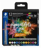 STAEDTLER Schreib- und Zeichbedarf pigment brush Fasermaler Pinselspitze, Nature Colours, 12er Set
