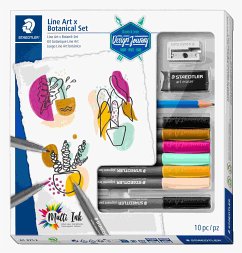 STAEDTLER Schreib- und Zeichbedarf pigment brush 371 Line Art & Botanical Set, Design Journey, botanisch inspirierte Farben, 10er Set