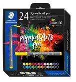 STAEDTLER Schreib- und Zeichbedarf pigment brush 371 Fasermaler mit Pinselspitze, 24er Set