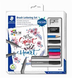 STAEDTLER Schreib- und Zeichbedarf pigment brush Lettering Set Design Journey, 9er Set