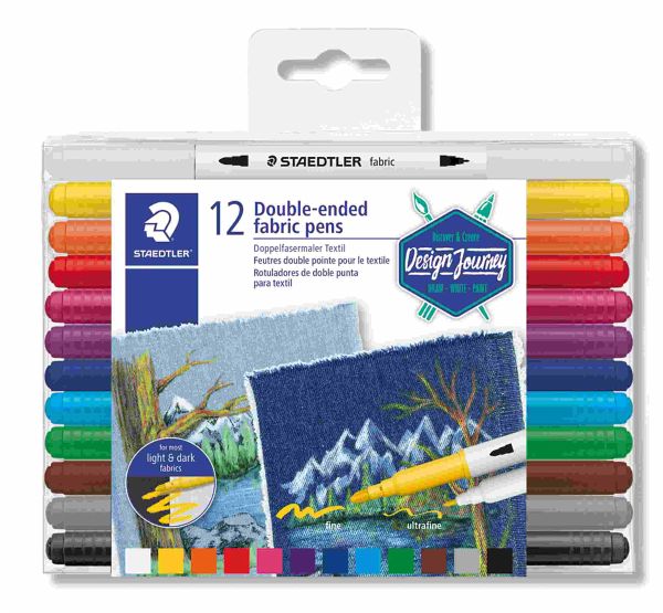 STAEDTLER Schreib- und Zeichbedarf 3190 Doppelfasermaler Textil, 12er Set STAEDTLER Schreib- und Zeichbedarf 3190 Doppelfasermaler Textil, 12er Set