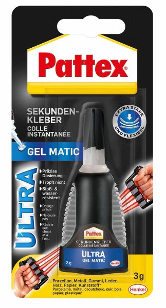 Pattex Kleben Pattex Sekundenkleber Ultra Gel Matic, 3 g