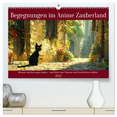 Begegnungen im Anime Zauberland (hochwertiger Premium Wandkalender 2025 DIN A2 quer), Kunstdruck in Hochglanz