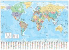 Collins World Wall Laminated Map - Collins Maps