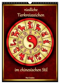 niedliche Tierkreiszeichen im chinesischem Stil (Wandkalender 2025 DIN A3 hoch), CALVENDO Monatskalender - Calvendo;Creation / Petra Haberhauer, Pezi