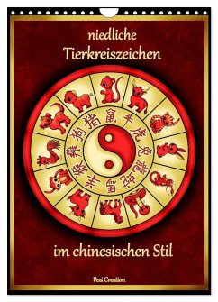 niedliche Tierkreiszeichen im chinesischem Stil (Wandkalender 2025 DIN A4 hoch), CALVENDO Monatskalender