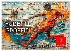 Fußball Graffiti - sportliche Kunst (Tischkalender 2025 DIN A5 quer), CALVENDO Monatskalender