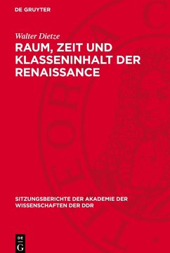 Cover Raum, Zeit und Klasseninhalt der Renaissance