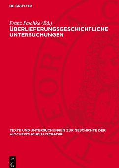 Cover Überlieferungsgeschichtliche Untersuchungen