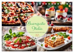 Buongusto Italia - Ein Jahr voller italienischer KI Köstlichkeiten (Tischkalender 2025 DIN A5 quer), CALVENDO Monatskalender