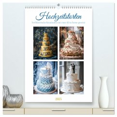 Hochzeitstorten - Verführerische Kreationen mit einer KI in Szene gesetzt (hochwertiger Premium Wandkalender 2025 DIN A2 hoch), Kunstdruck in Hochglanz - Calvendo;Gierok-Latniak, Steffen