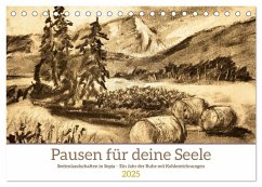 Pausen für deine Seele - Seelenlandschaften in Sepia - Ein Jahr der Ruhe mit Kohlezeichnungen (Tischkalender 2025 DIN A5 quer), CALVENDO Monatskalender - Calvendo;Schimmack, Michaela