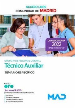 Técnico auxiliar : Comunidad de Madrid : grupo IV de personal laboral : acceso libre : temario específico - Clavijo Gamero, Rocío . . . [et al.; Ponce Martínez, Lidia M. . . . [et al.