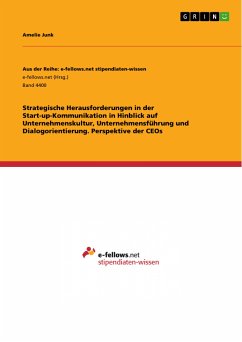 Strategische Herausforderungen in der Start-up-Kommunikation in Hinblick auf Unternehmenskultur, Unternehmensführung und Dialogorientierung. Perspektive der CEOs (eBook, PDF)