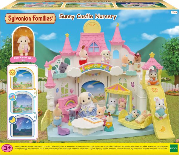 Sylvanian Families 5743 - Sunny Castle Nursery, Erlebniskindergarten Sonnenschloss, Spielset, Puppenhaus