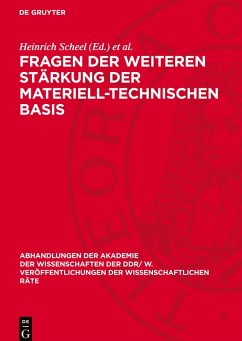 Cover Fragen der weiteren Stärkung der materiell-technischen Basis