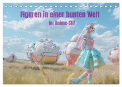 Figuren in einer bunten Welt - Im Anime-Stil (Tischkalender 2025 DIN A5 quer), CALVENDO Monatskalender