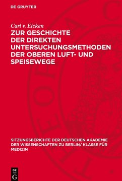 Cover Zur Geschichte der direkten Untersuchungsmethoden der oberen Luft- und Speisewege