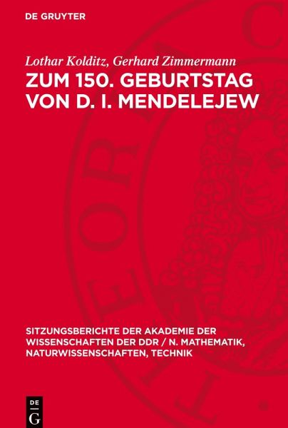 Zum 150. Geburtstag von D. I. Mendelejew Zum 150. Geburtstag von D. I. Mendelejew