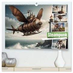 Steampunk - Die Welt der Leuchttürme (hochwertiger Premium Wandkalender 2025 DIN A2 quer), Kunstdruck in Hochglanz