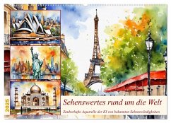 Sehenswertes rund um die Welt (Wandkalender 2025 DIN A2 quer), CALVENDO Monatskalender