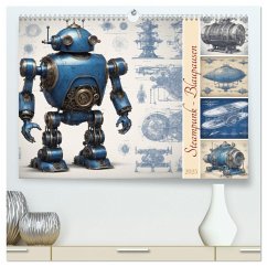 Steampunk - Blaupausen (hochwertiger Premium Wandkalender 2025 DIN A2 quer), Kunstdruck in Hochglanz