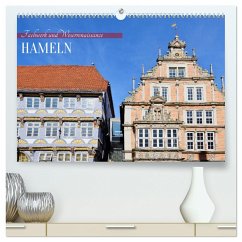 Hameln - Fachwerk und Weserrenaissance (hochwertiger Premium Wandkalender 2025 DIN A2 quer), Kunstdruck in Hochglanz - Calvendo;boeTtchEr, U