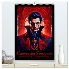 Männer der Finsternis - Mysteriöse KI-Vampirmänner (hochwertiger Premium Wandkalender 2025 DIN A2 hoch), Kunstdruck in Hochglanz