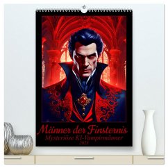 Männer der Finsternis - Mysteriöse KI-Vampirmänner (hochwertiger Premium Wandkalender 2025 DIN A2 hoch), Kunstdruck in Hochglanz - Calvendo;Stachanczyk, Katharina