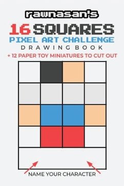 16 Squares Pixel Art Challenge Drawing Book - Rawnasan