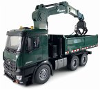 AMEWI Mercedes-Benz Arocs Lizenz Kranwagen mit Kipper RTR grün