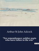 &quote;For remembrance: soldier poets who have fallen in the war&quote;
