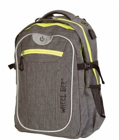 Cover Schildkröt 950022 - Wheel-Bee LED-Backpack Revolution, Design: Grey, Rucksack mit integr. LED-Licht, 30 Liter Volumen