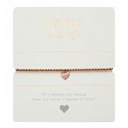 Kugelarmband - &quote;Love your life&quote; - rosévergoldet - Herz