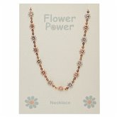 Halskette - "Flower Power" - rosévergoldet - Blau