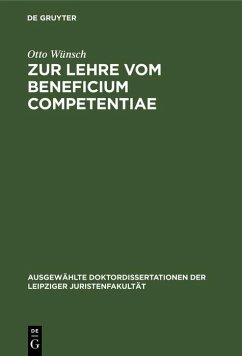 Zur Lehre vom Beneficium Competentiae (eBook, PDF) Cover Zur Lehre vom Beneficium Competentiae (eBook, PDF)