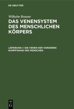 Cover Die Venen der vorderen Rumpfwand des Menschen (eBook, PDF)